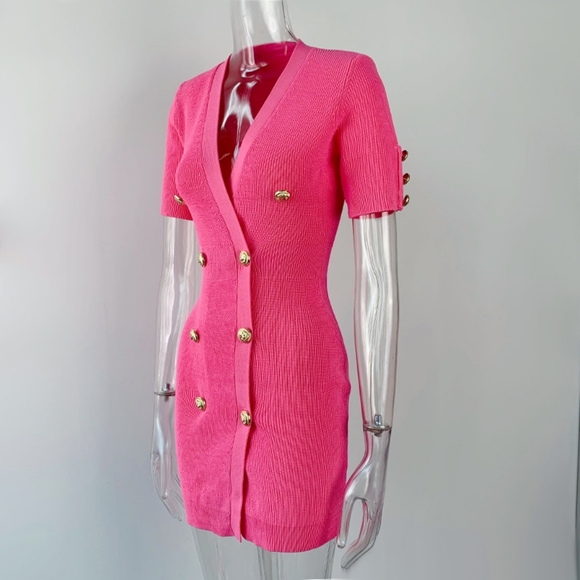 Black Pink NWT UNBRANDED Bodycon Mini Dress - Picture 10 of 14